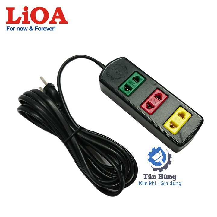 Ổ cắm điện LiOA kéo dài 3 lỗ không công tắc 3TC3-2/3TC5-2 dây dài 3m / 5m