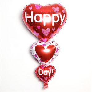 BÓNG NHÔM TRÁI TIM 3 TẦNG HAPPY DAY và I LOVE U