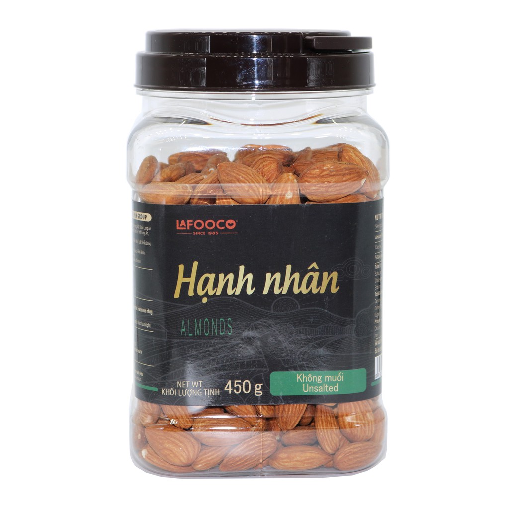 Hạt Hạnh Nhân Mỹ Sấy Không Muối Dinh Dưỡng 450g LAFOOCO Unsalted Almond