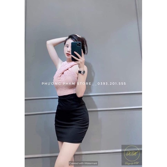 Áo Xốp 2 Dây Cổ Yếm Đan Chéo Phong Cách Sexy Siêu Hot