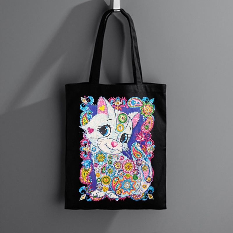 Túi Xách Tote Bằng Vải Đính Đá Tự Làm Có Thể Tái Sử Dụng