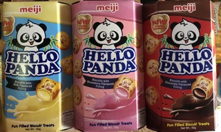 Bánh gấu Meiji Hello Panda kem dâu