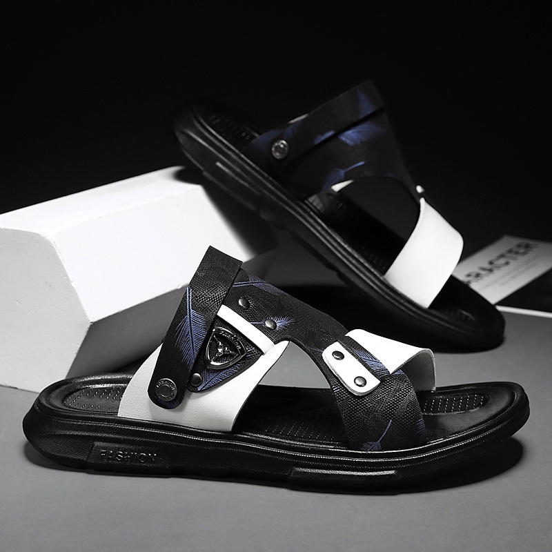 Dép Sandal Da PU Thời Trang Đi Biển Cho Nam