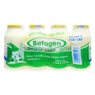 E - Lốc 4 Sữa Chua Uống Men Sống Betagen Dứa 85Ml