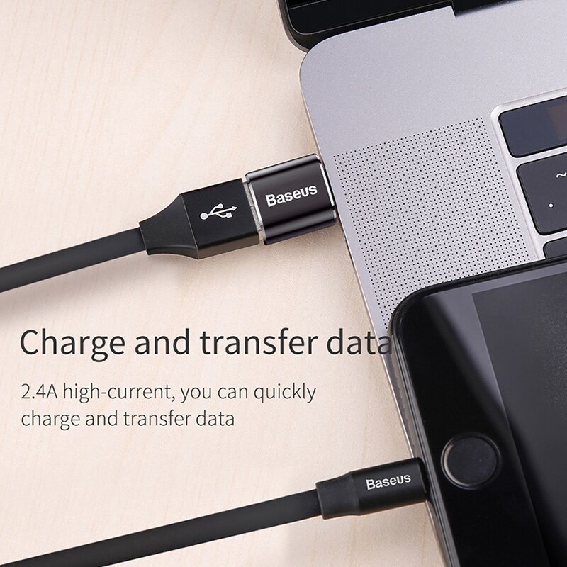 Đầu Chuyển OTG USB Type C Sang USB Full Size BASEUS Cho Xiaomi /  Samsung / Oppo / Realme / Huawei / Macbook
