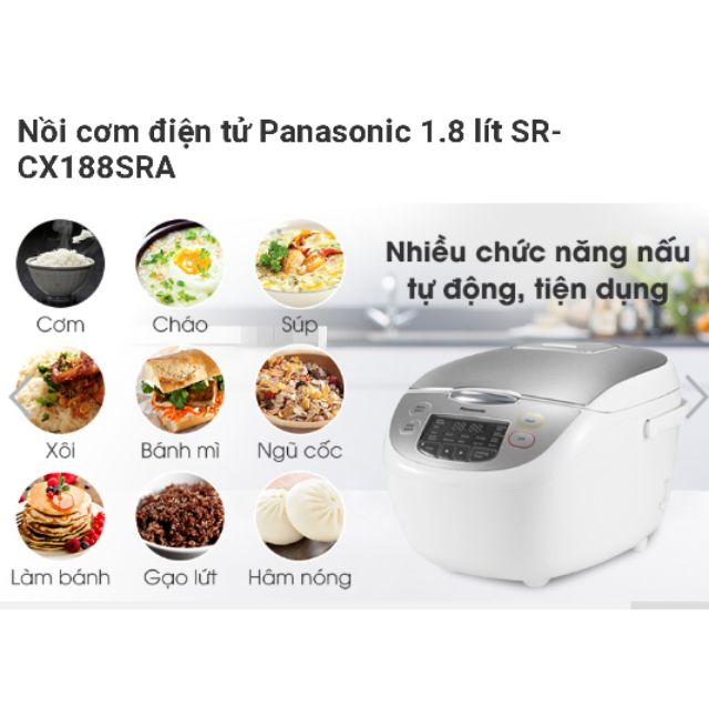 Nồi cơm điện tử Panasonic 1.8 lít SR-CX188SRA