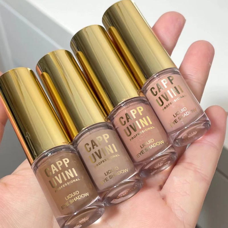 Set Phấn Mắt Dạng Lỏng + Bút Kẻ Mắt Lấp Lánh Kháng Nước Thương Hiệu Cappuvini