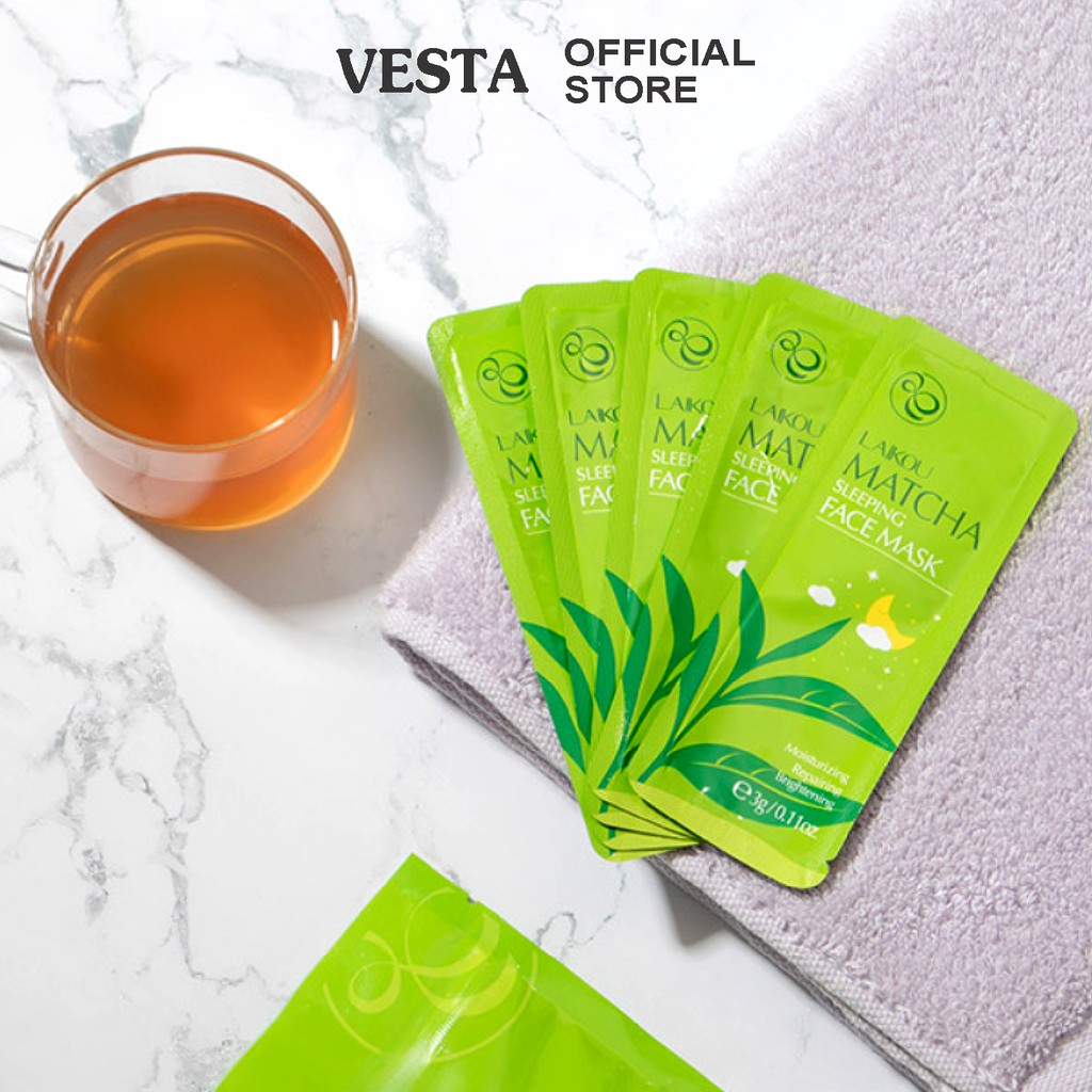 Mặt nạ ngủ matcha trà xanh - Túi 15 gói mask thạch dưỡng trắng laikou cấp ẩm sáng da | BigBuy360 - bigbuy360.vn