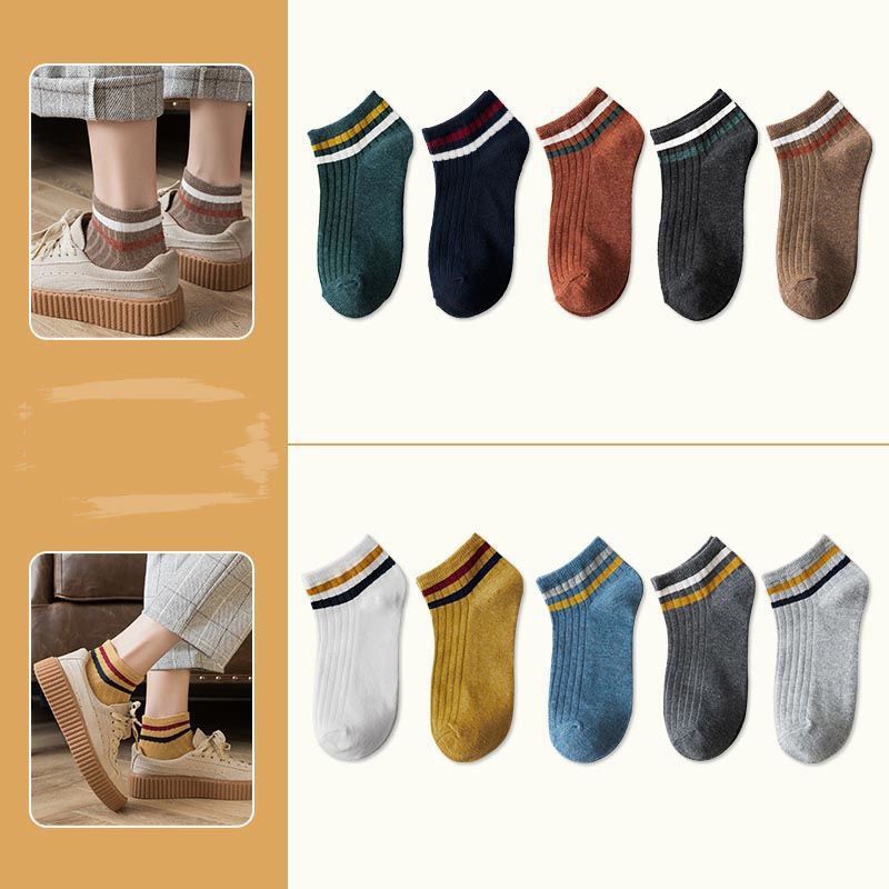 Sét 10 đôi tất nữ cổ kẻ tăm nhiều màu mẫu mới