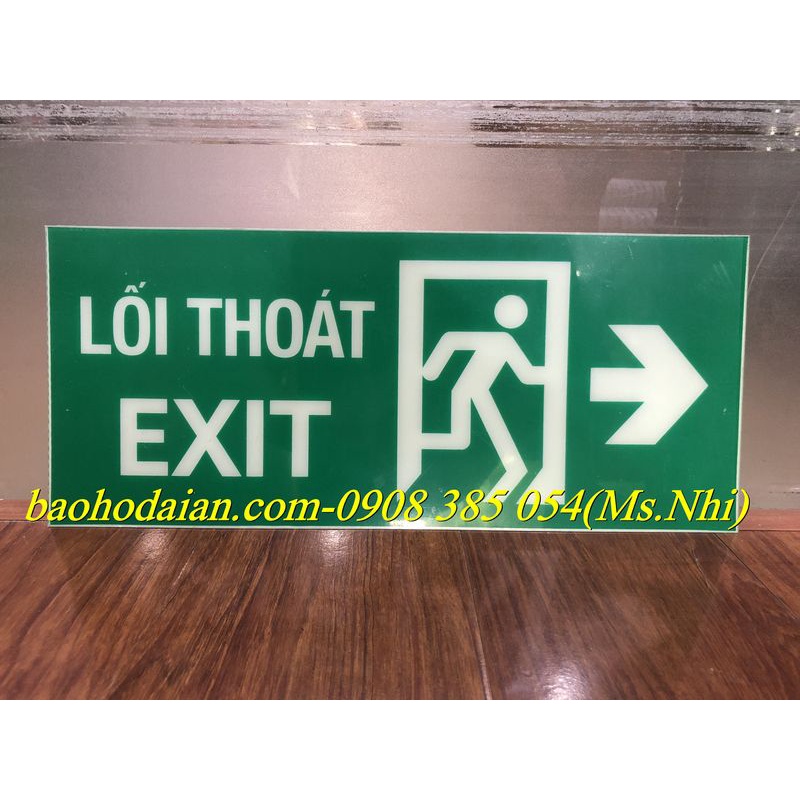 BIỂN THOÁT HIỂM EXIT DẠ QUANG KÍCH THƯỚC - Hình thật