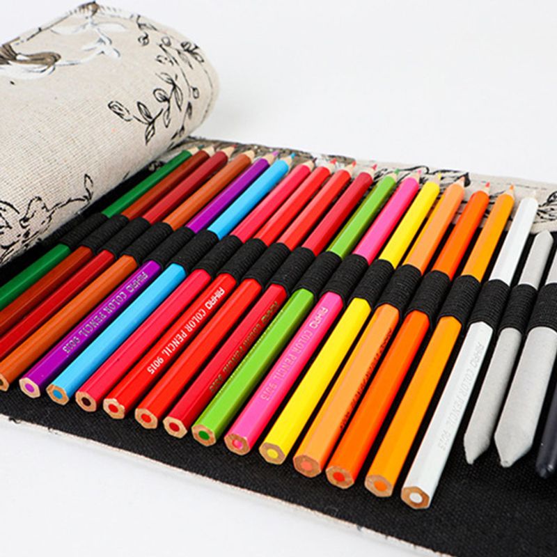 Túi Đựng Bút 12 24 36 48 72 Lỗ Bằng Vải Canvas