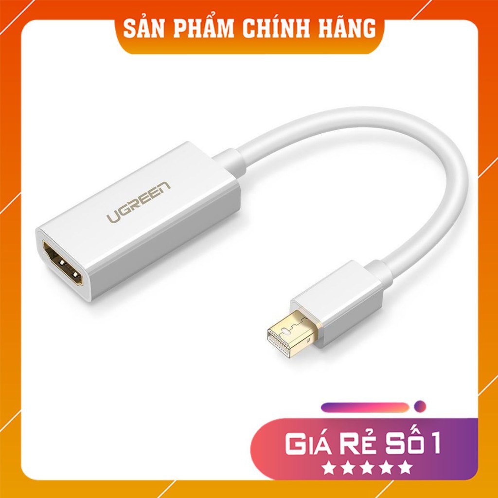 Cổng chuyển đổi MINI DISPLAY PORT to HDMI, hỗ trợ phân giải 1920*1080_ Cáp Mini displayport to HDMI Ugreen 10460