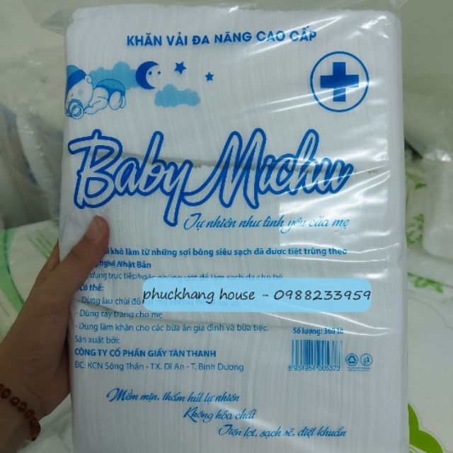 Khăn khô đa năng Baby Michu 360 tờ