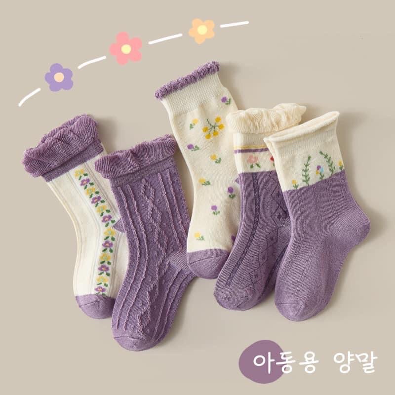 Combo 5 Đôi Tất Minliu Kids Họa Tiết Dễ Thương Cho Bé