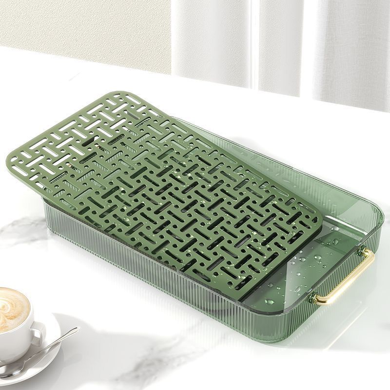 Khay Nhựa Vuông Khay Đựng Ấm chén có thoát nước Khay đựng hoa quả Sang Trọng
