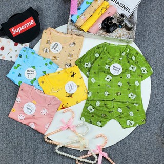 Combo 4 bộ thun lạnh cộc tay Minky Mom cho bé trai bé gái 4-15kg
