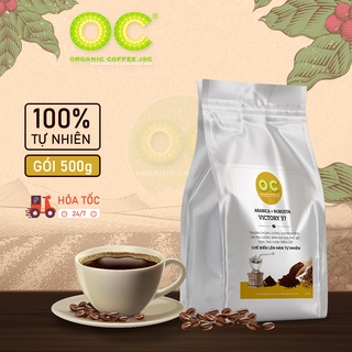 Cà phê rang mộc hữu cơ nguyên chất Robusta Blend Victoria 37 dùng pha phin, pha máy - Organic Coffee JSC