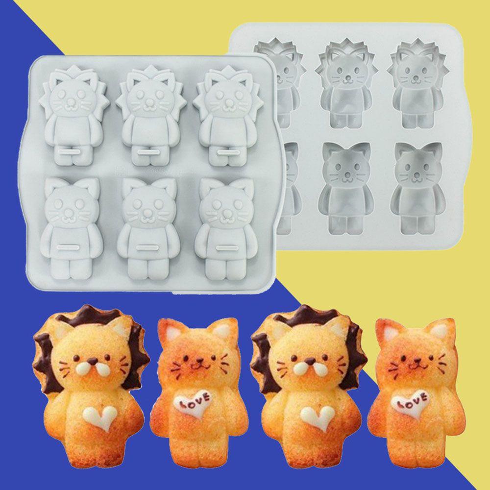 Khuôn Silicone Làm Bánh Mousse Hình Thỏ Phục Sinh / Gấu 3D 6 Ngăn DIY
