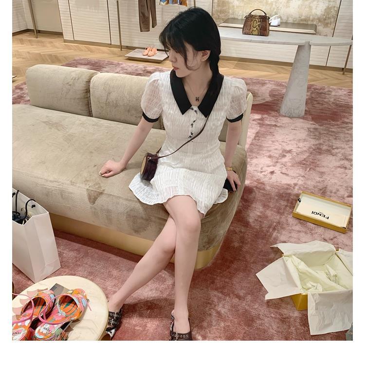 Đầm polo dáng dài ôm eo đính nơ xinh xắn cho nữ