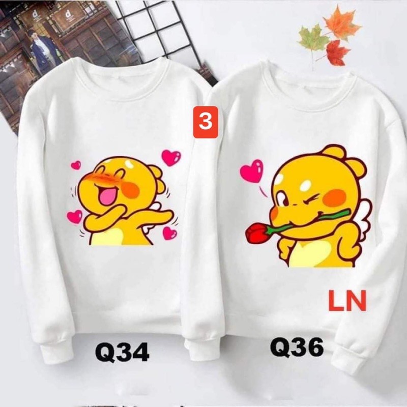 Áo đôi nỉ bo ICON theo hình LN12 Áo đôi nam nữ, Áo thun Unisex From rộng, chất đẹp mặc không xù - MODY