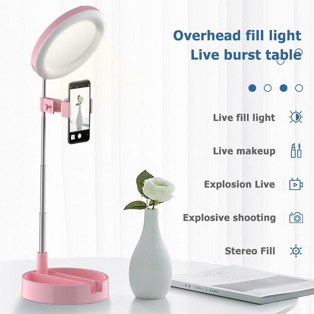 ĐÈN LED LIVESTREAM ĐA NĂNG 3IN1 G3 TÍCH HỢP GƯƠNG TRANG ĐIỂM KÈM GIÁ ĐỠ ĐIỆN THOẠI ĐỂ BÀN CÓ ĐÈN TRỢ SÁNG,ĐÈN HỌC ONLIME