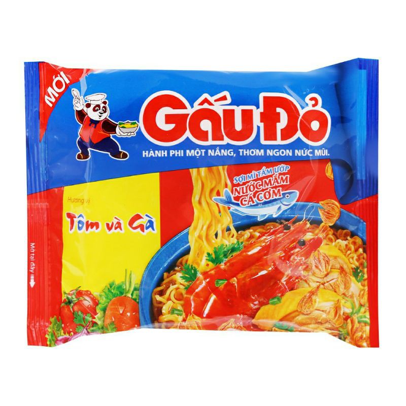 Combo 5-10 gói mì Gấu Đỏ  Tôm gà - Gà sợi phở 63g