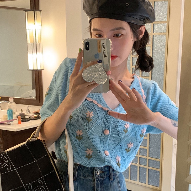 Áo Thun polo Ngắn Tay Phong Cách Retro Dành Cho Nữ  tao bao