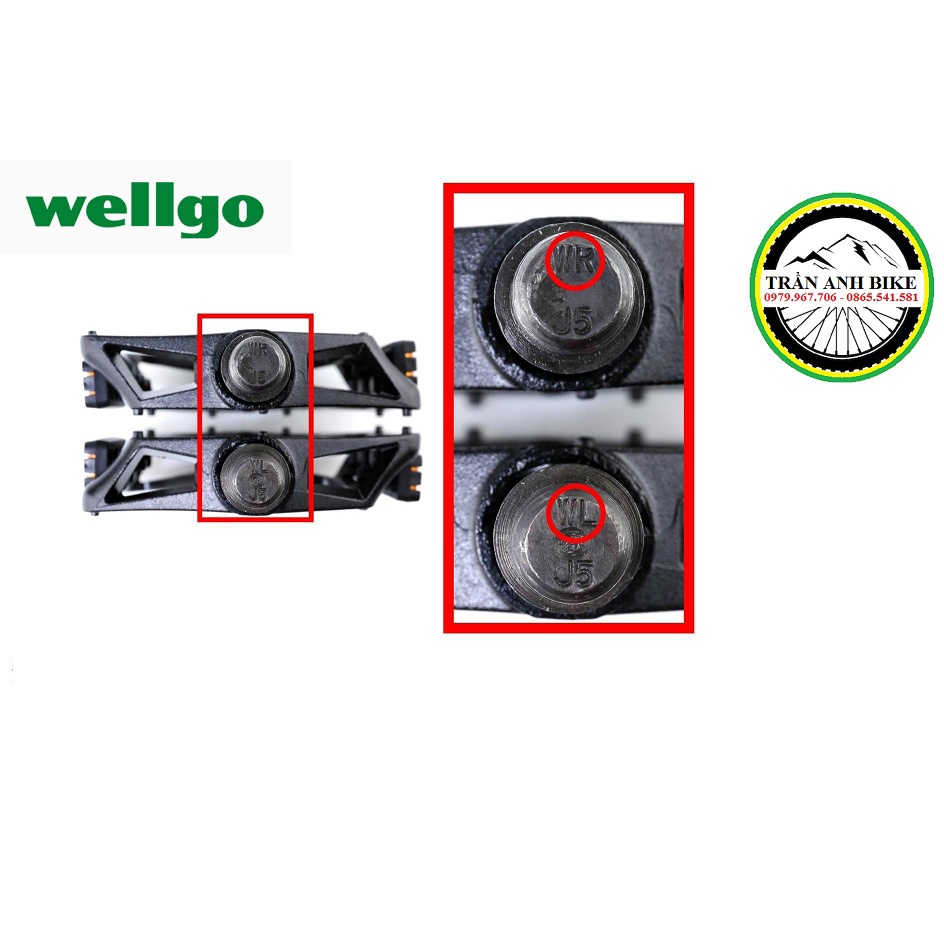 Pedan bàn đạp xe đạp WELLGO K97 nhôm bạc đạn