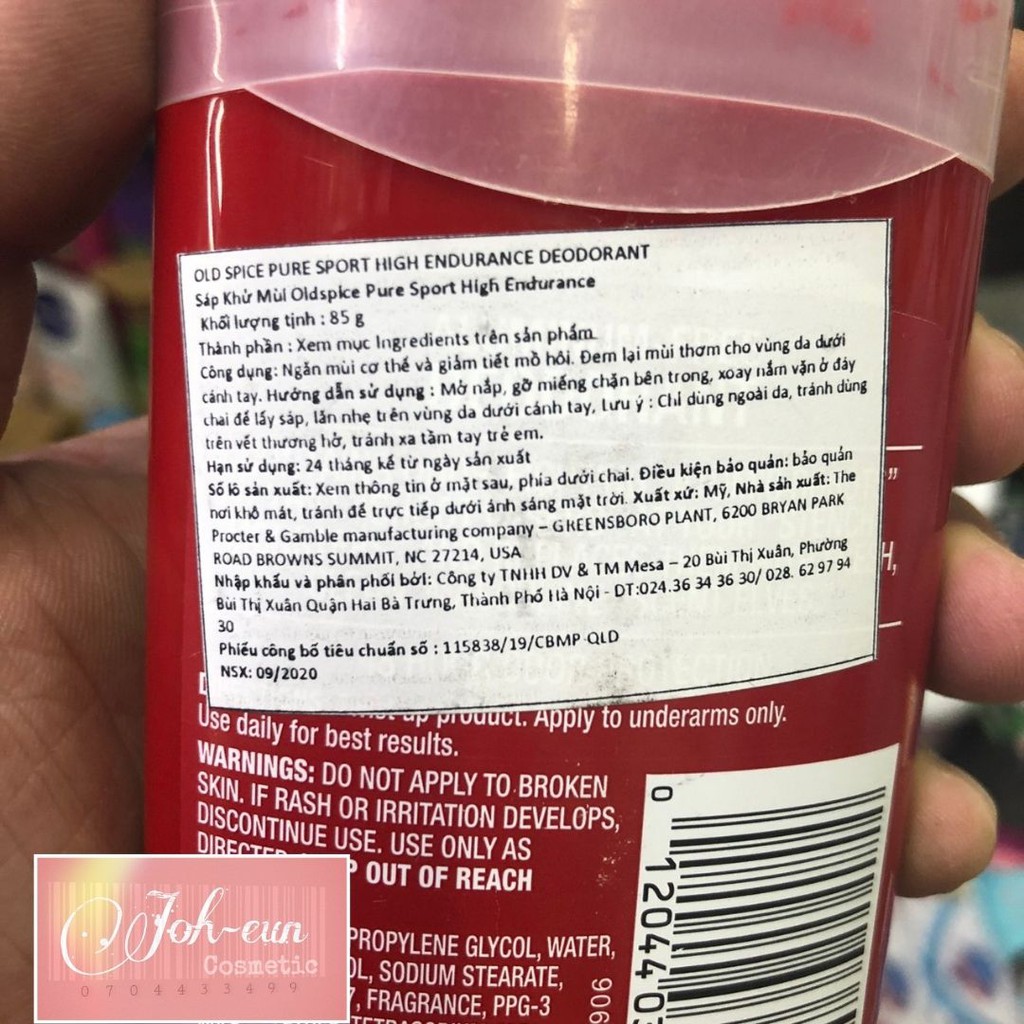 LĂN KHỬ MÙI OLD SPICE PURE SPORT Đỏ 85g