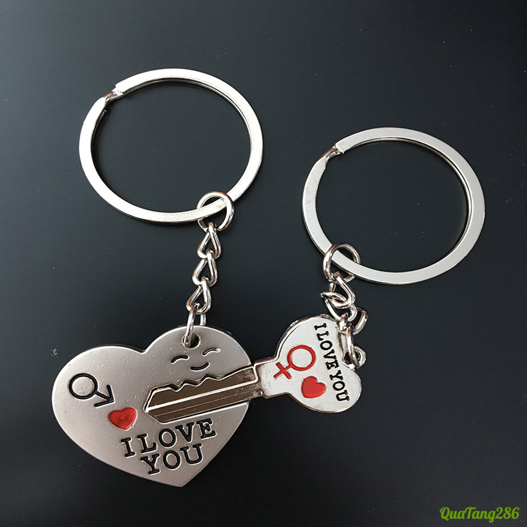Móc chìa khóa đôi, móc khóa đôi I Love You - giá sỉ