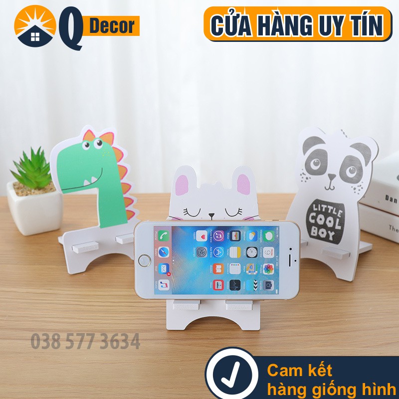 Giá đỡ điện thoại hình thú giả gỗ dễ thương