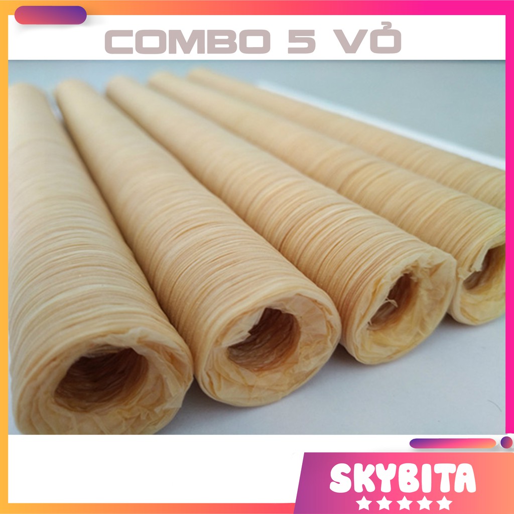 combo 5 cuộn vỏ bọc xúc xích collagen viscofan NDX size từ 21-26mm