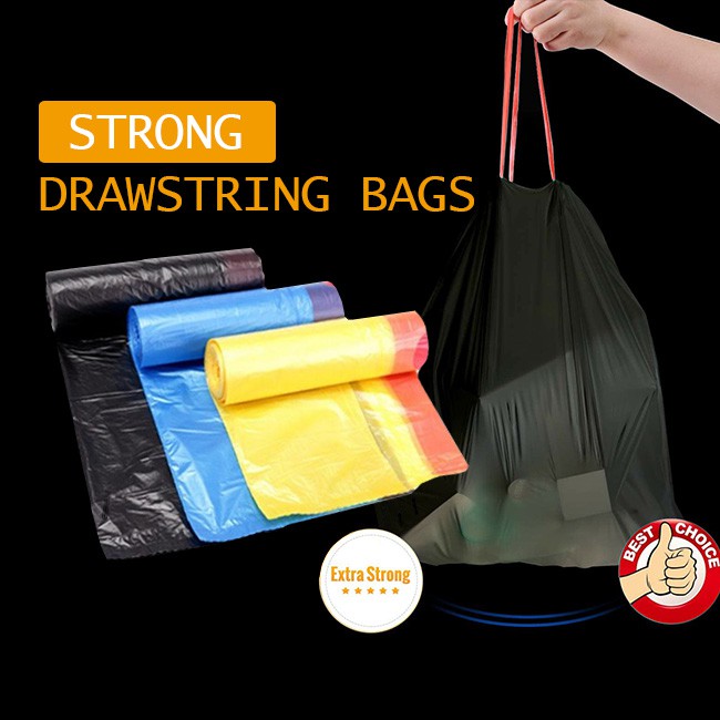 Cuộn 15 túi nilon dây rút đựng rác sử dụng tiện lợi Hk10145