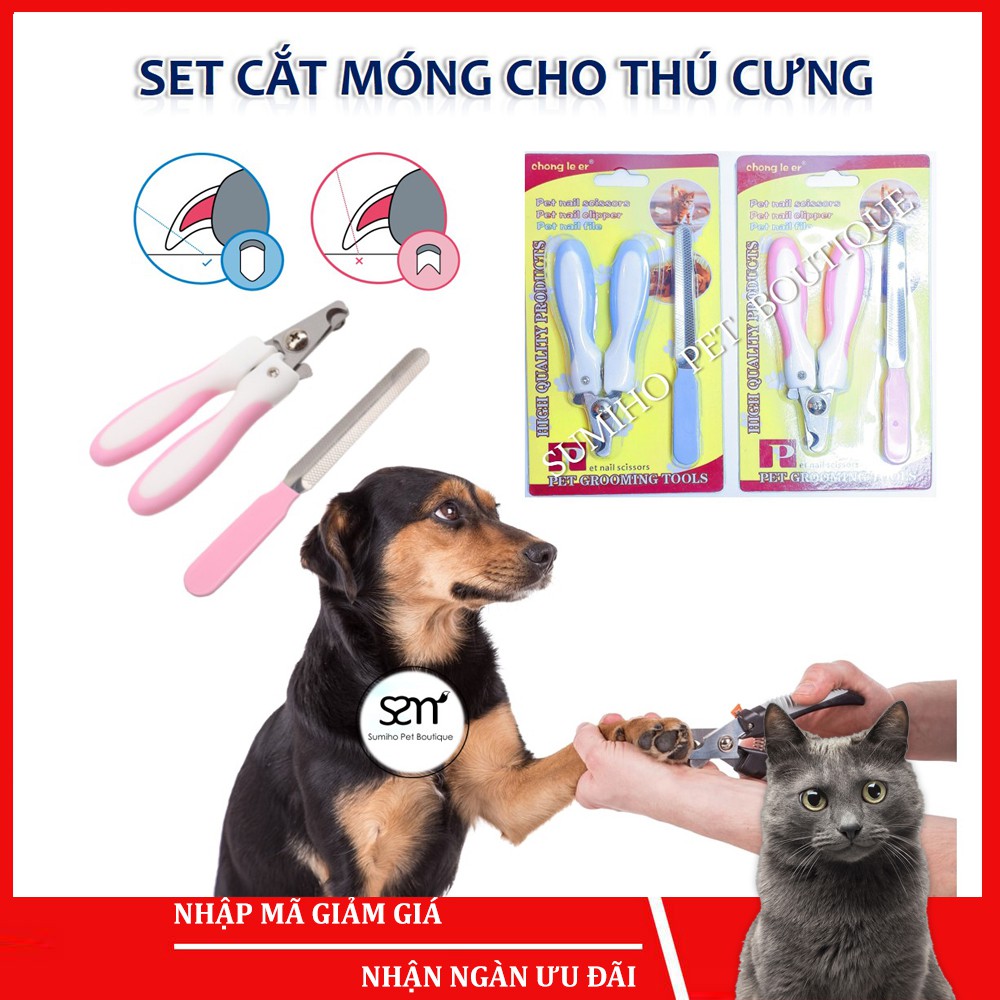 Set cắt móng cho thú cưng (kềm cắt và dũa móng)