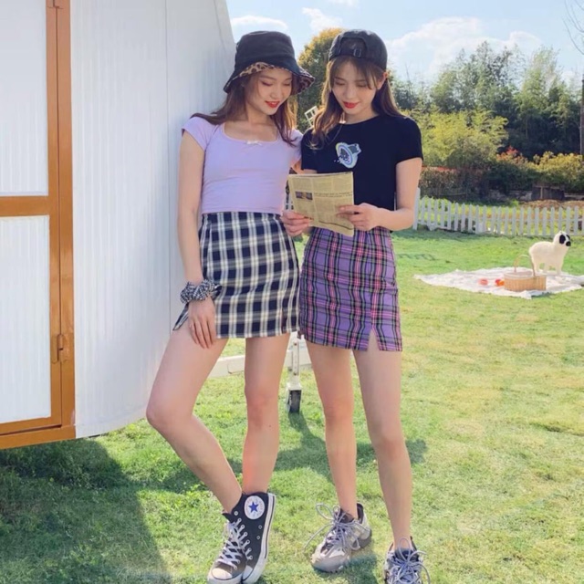 [ Mã FADIRECT5K giảm 5K đơn bất kỳ] Chân váy kẻ