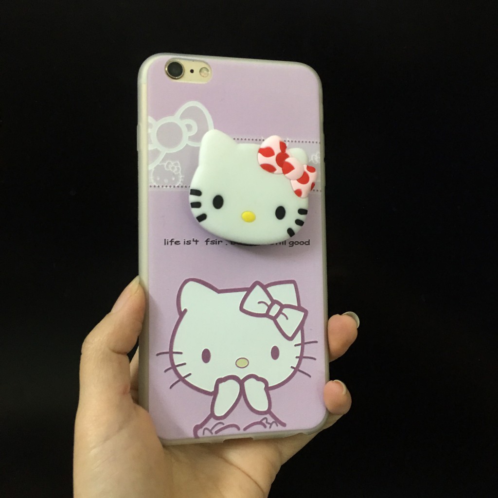ỐP IPHONEỐp Lưng Iphone Hello Kittyy  - Cho Iphone 6 6s 6Plus 6sPlus 7Plus 8Plus X - (Tặng kèm giá đỡ)