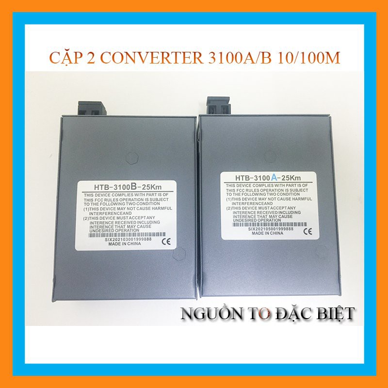 Converter quang HTB - 3100 chuẩn A, chuẩn B, Cặp 2 CVT 3100AB, bảo hành 7 ngày, 3th, 6th, 12th