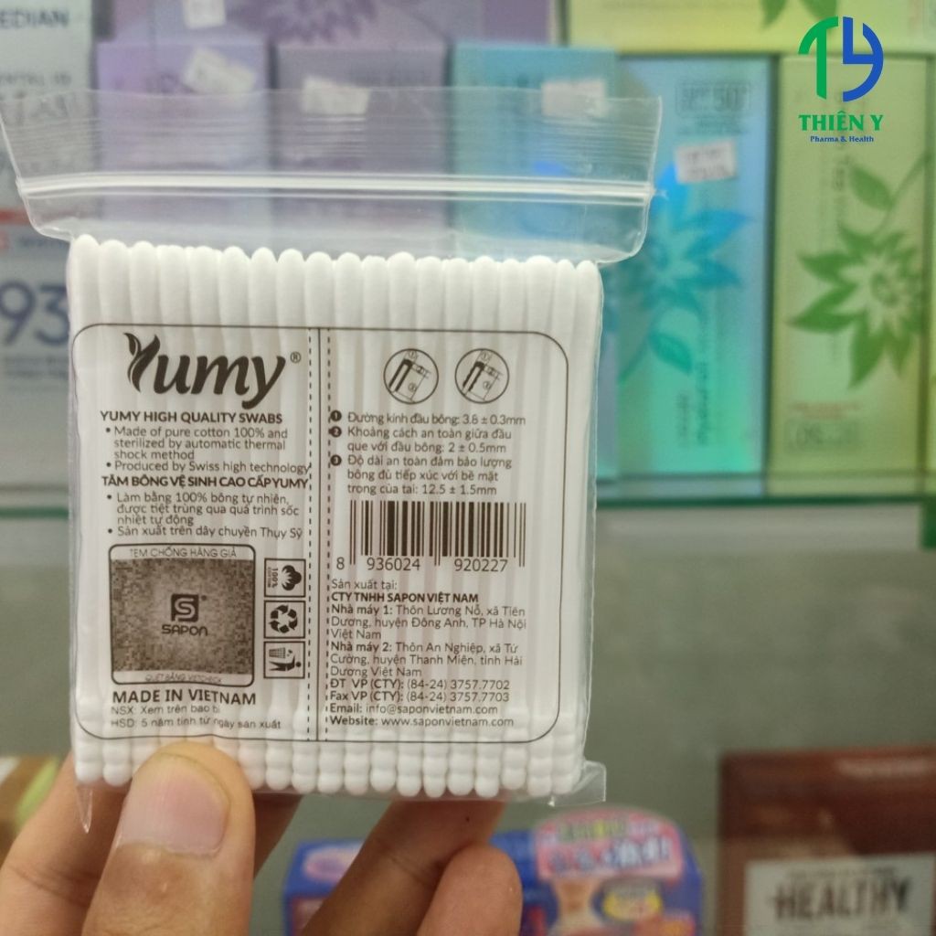 Tăm bông trẻ em Yumy Kid cao cấp, tăm bông sơ sinh, bông ngoáy tai cho bé, gói 100 cái – Thiên Y Pharmacy