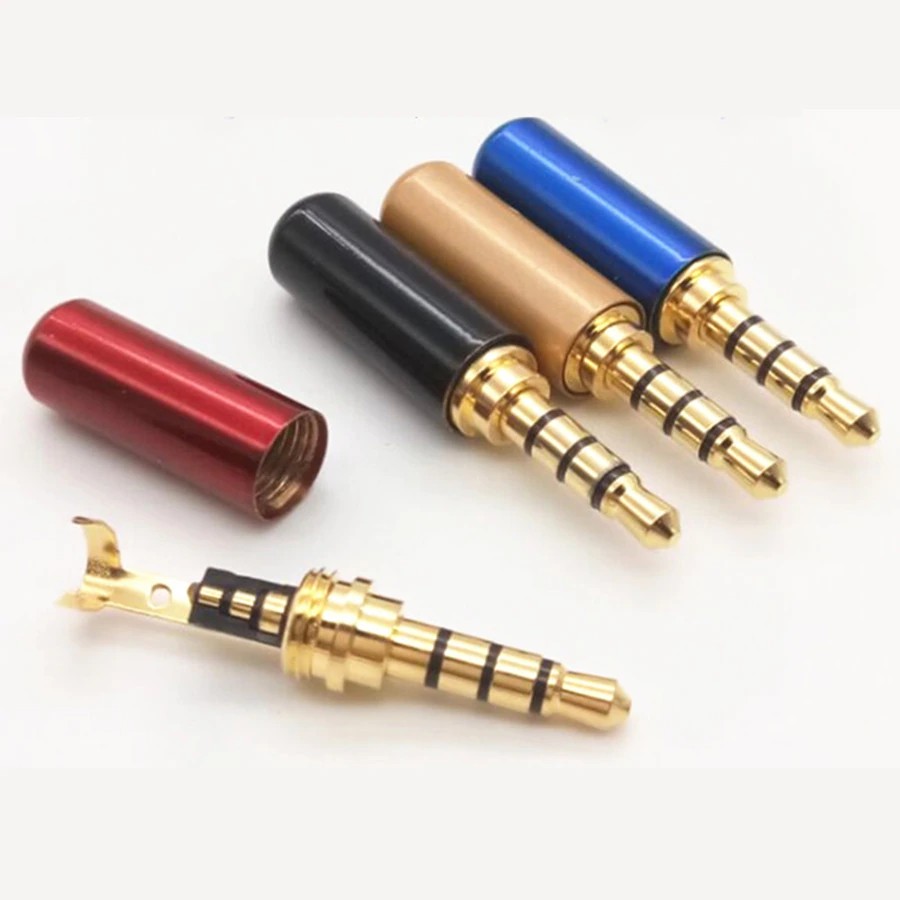 (Tự hàn) 1Jack audio 3.5mm đầu vàng 4 ngất siêu đẹp và siêu bền