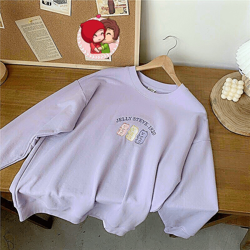 Áo Sweater Nữ Cổ Chui Chất Nỉ Mềm Mịn Thêu Gấu Form Rộng Mặc Thoải Mái Che Nắng Chắn Gió Tốt [NEW UNISEX]