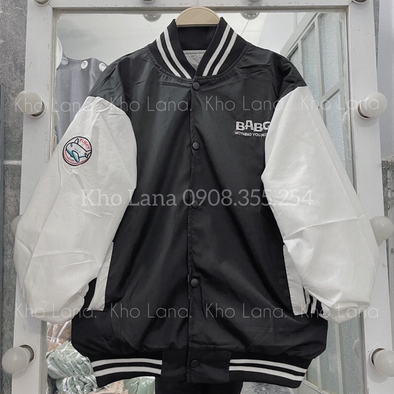 [Ảnh Thật]Áo Bomber Dù 2 lớp loại tốt thêu Babe - Form chuẩn Unisex Nam Nữ Couple