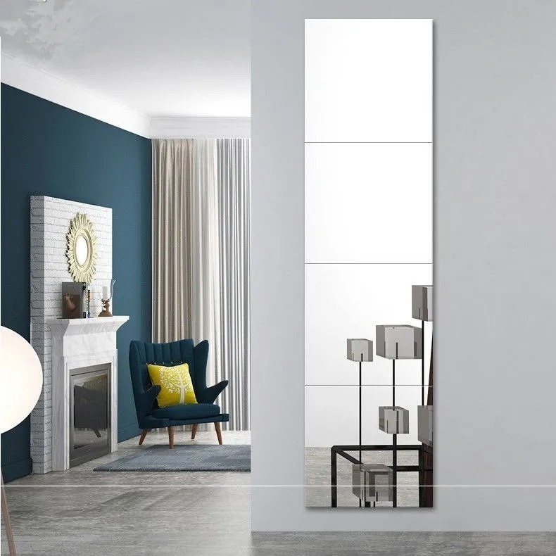 Set 4 Gương Treo Tường Trang Điểm Tự Dính Tiện Lợi