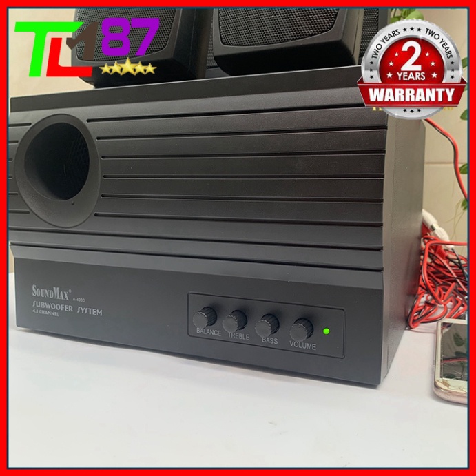 Loa Máy Tính Chính Hãng Cao Cấp Bass Công Suất Lớn 4.1 SOUNDMAX A4000 - Loa Nghe Nhạc PC Laptop Để Bàn Có Dây Gaming