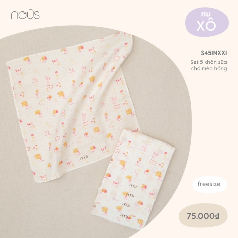 Set 5 khăn sữa xô nous, #monona dành cho bé