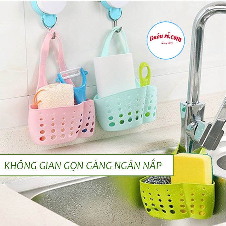 Giỏ silicon đựng đồ đa năng - Giỏ treo giẻ, bọt biển rửa bát br00445