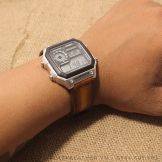 Dây da bò cho Casio AE1200/s18mm/seiko5-s37