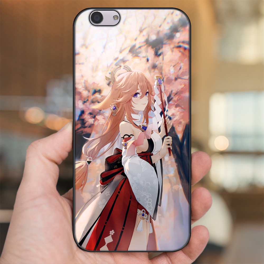Ốp lưng Oppo F1s, F3, F3 Plus viền đen in hình Yae Miko Genshin Impact