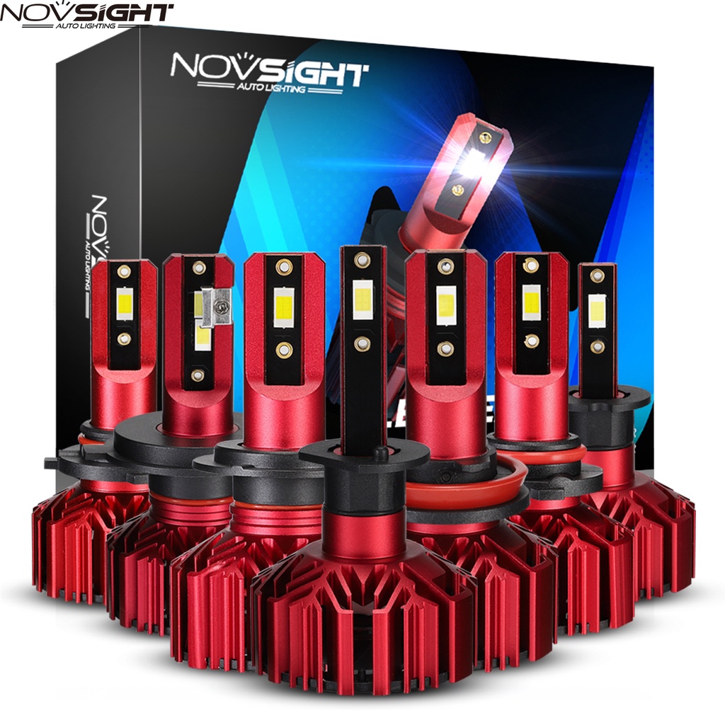 Novsight Đèn pha xe hơi N11 chuôi H11 H4 H7 H1 9005 9006 6000K 60W 10000LM IP68