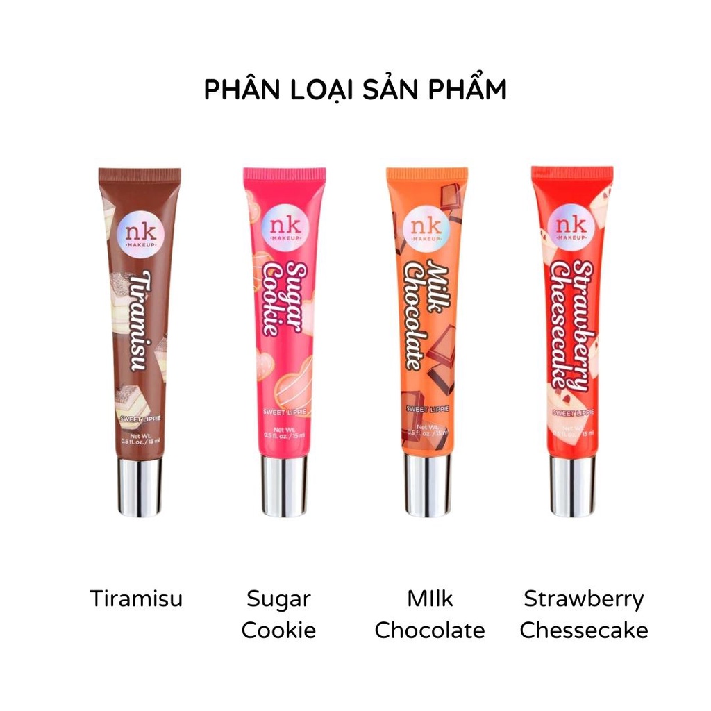 Son bóng bánh ngọt Nicka K sweet lippies dạng tuýp 15ml
