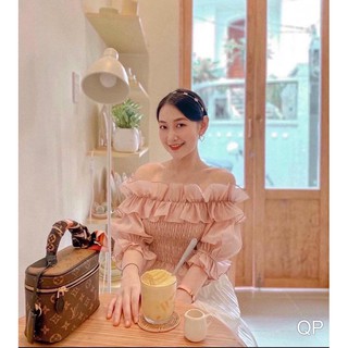 Áo trễ vai tầng nhún